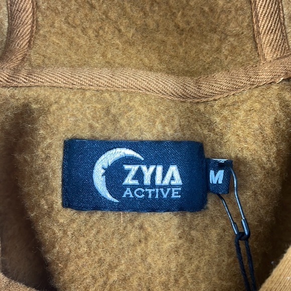 Zyia Camel Zyia Logo Sleeve Hoodie Drawstring Womens M Outdoor Gorpcore Street - Picture 3 of 13